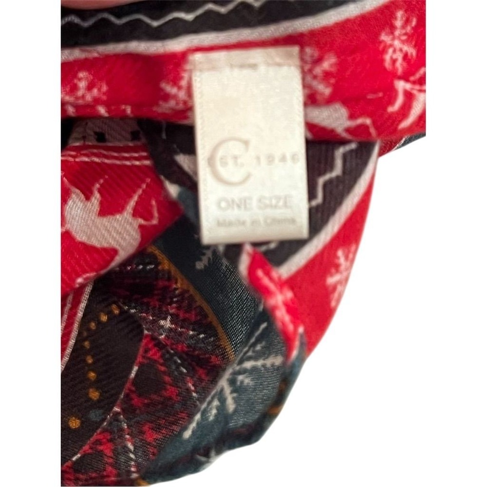 Women Christmas Infinity Scarf Deer Snowflake Pattern old world folk grandmacore - Picture 7 of 8
